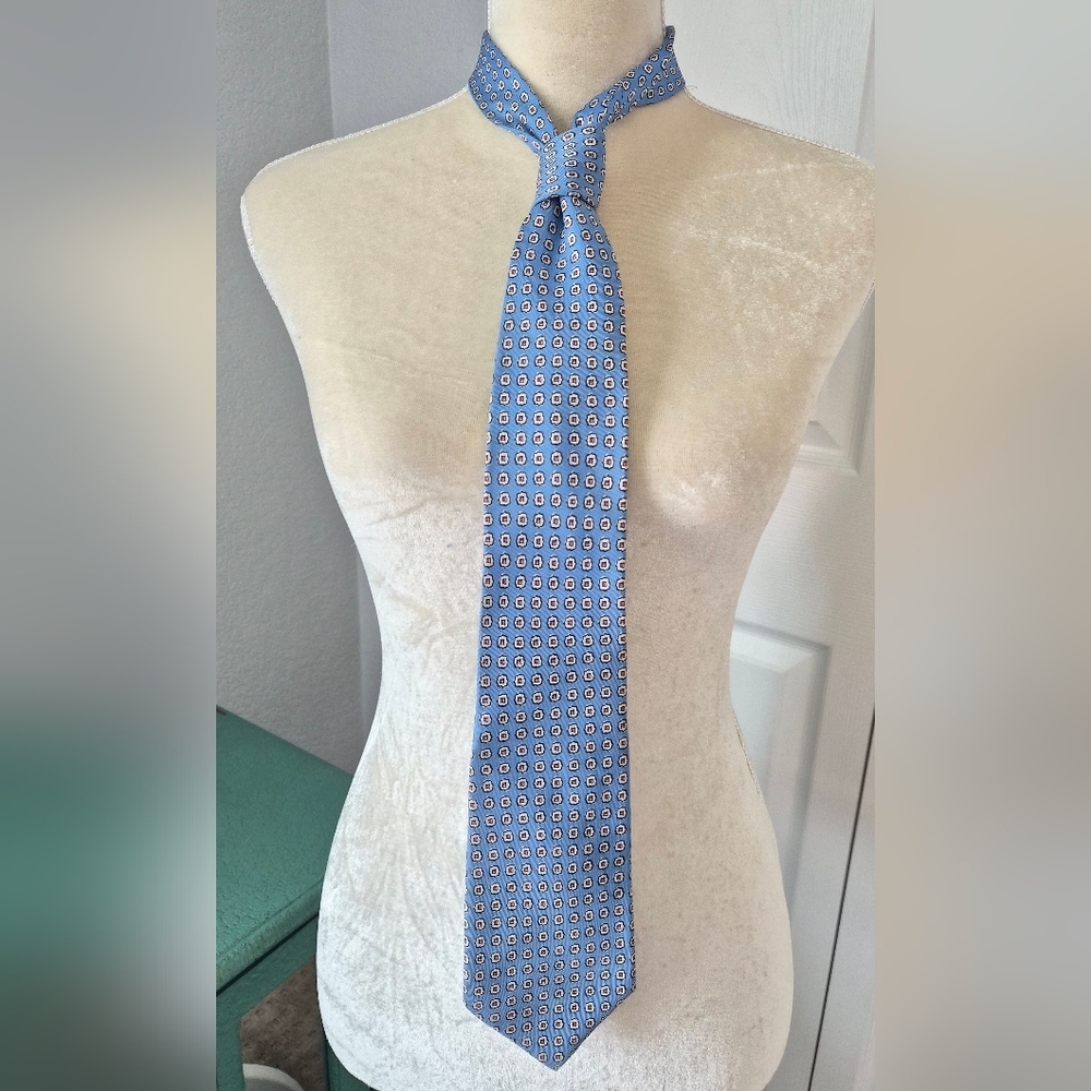 ​Lauren Ralph Lauren Silk Floral Geometric Medallion Tie - Blue
